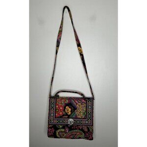 Vera Bradley Symphony Julia Bag With Turn Lock Crossbody Strap Purse Retired